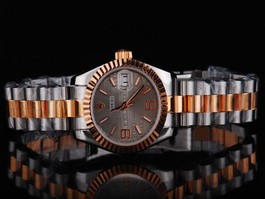 Replica Rolex New Orologio Oyster Perpetual Date automatica Two Tone lunetta in oro rosa e quadrante grigio -Small Replica Rolex New Orologio Oyster Perpetual Date automatica Two Tone lunetta in oro rosa e quadrante grigio -Small