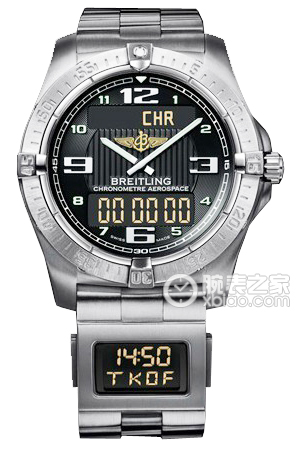 AEROSPACE Aerospace Breitling Chrono colecci贸n E79362 esfera negra volc谩nica - Pulsera profesional de titanio (con asistencia de vuelo peque帽os relojes) reloj